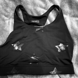 Terez black foil sports bra brand new